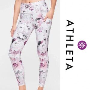 Athleta Womens Floral Elation Peony 7/8 Tight Leggings with pockets S
